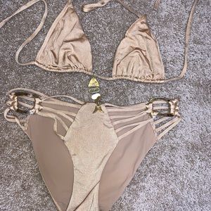 Gold shimmer bikini